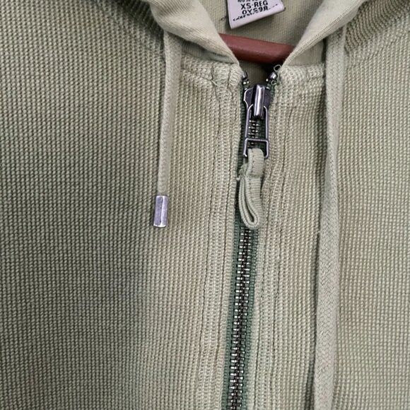 LL Bean Light Olive Waffle Knit Hoodie Size XS fits like L-- make an offer! - Picture 6 of 7